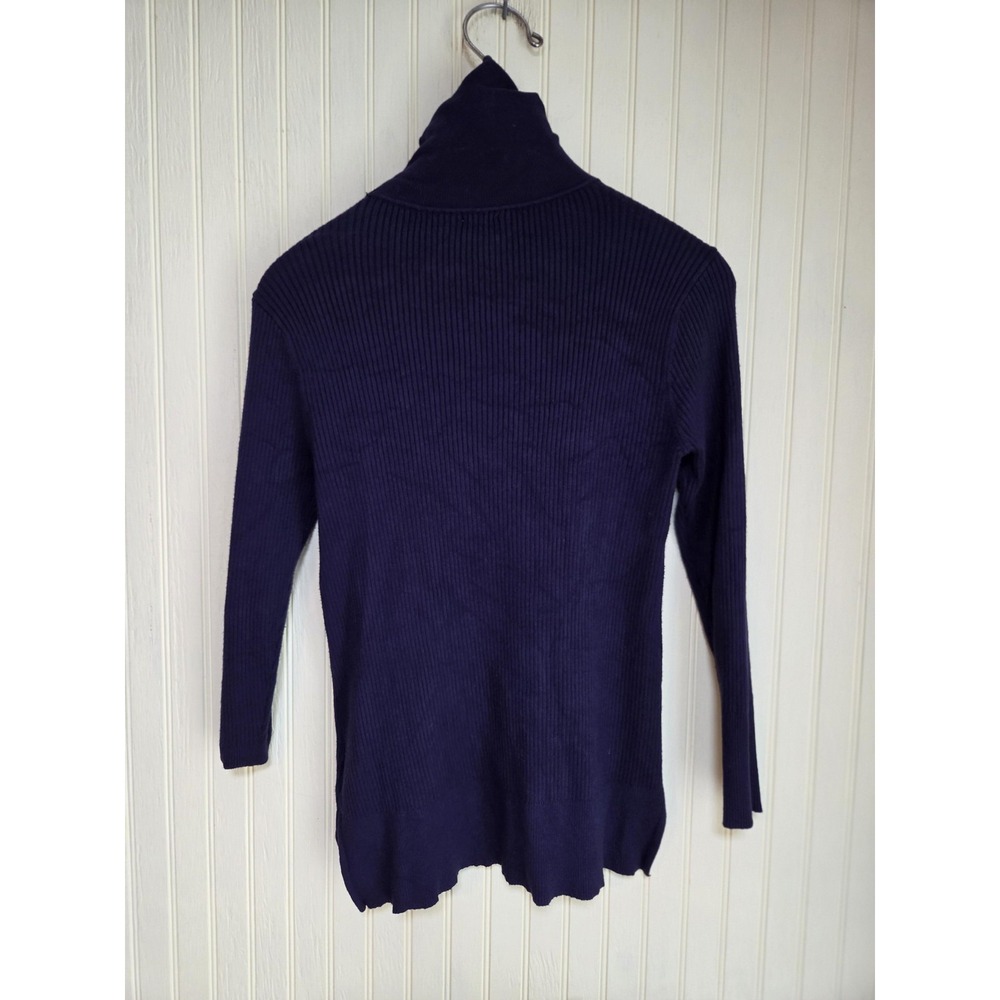 Anne Klein Sweater‎ Womens Small Purple Ribbed Turtleneck Button Shoulder Knit - Picture 3 of 8